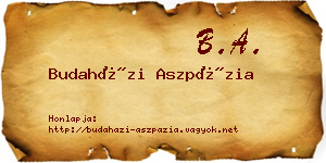 Budaházi Aszpázia névjegykártya
